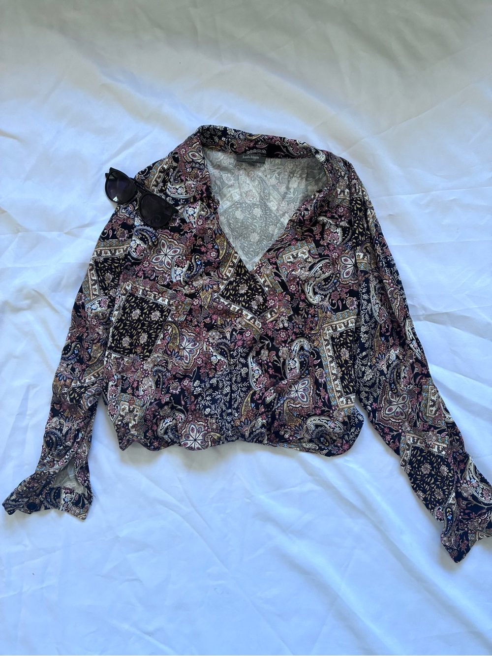 Haute Hippie Paisley Blouse in Black, Pink and Cream